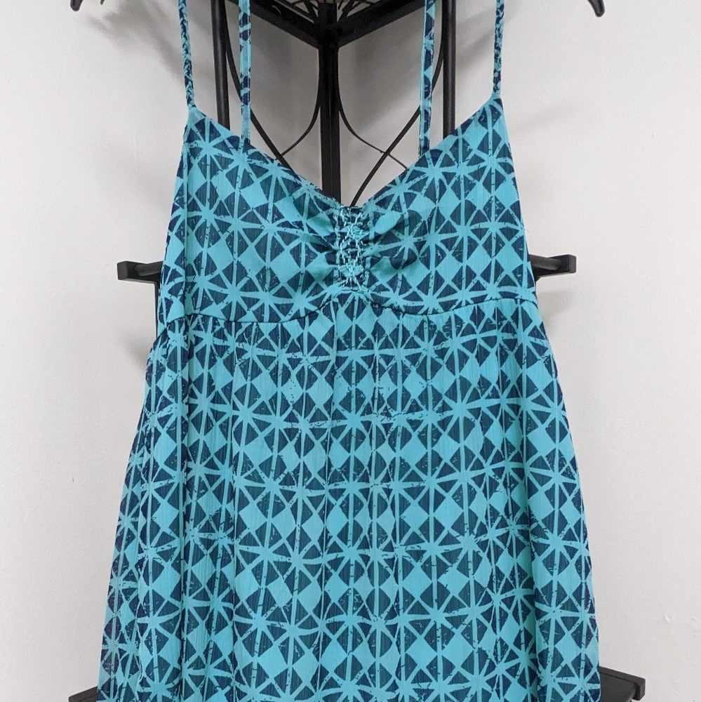 Roxy Solar Eclipse Beachy Blue & Teal Flowy Maxi Dress - Picture 14 of 14